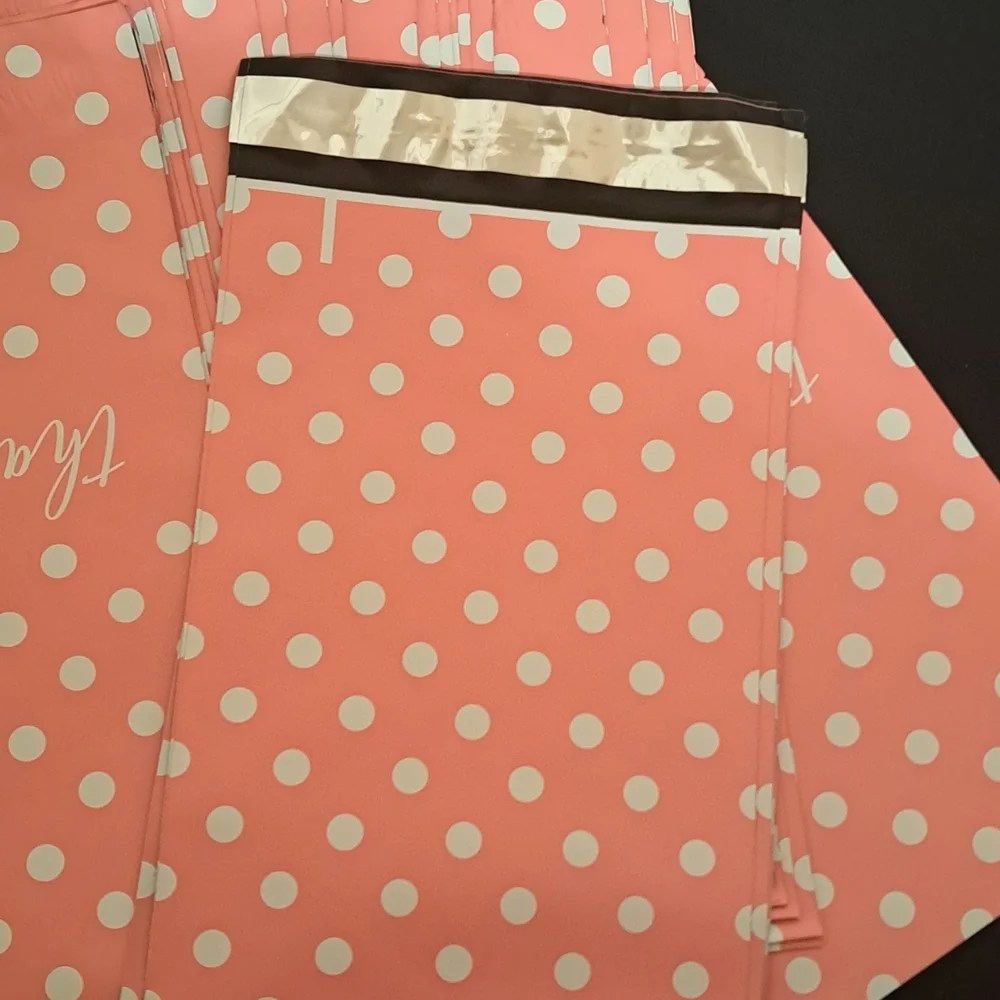 20 ct 6x9 Pink Polka Dot Thank You Poly Mailers